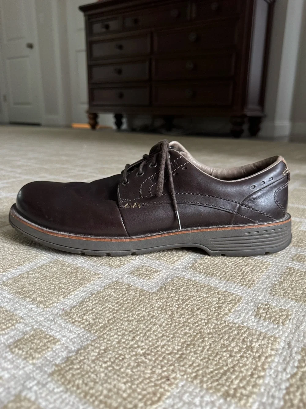 Merrell Performance Leather Oxford Walking Shoes Brown Men’s Size 11